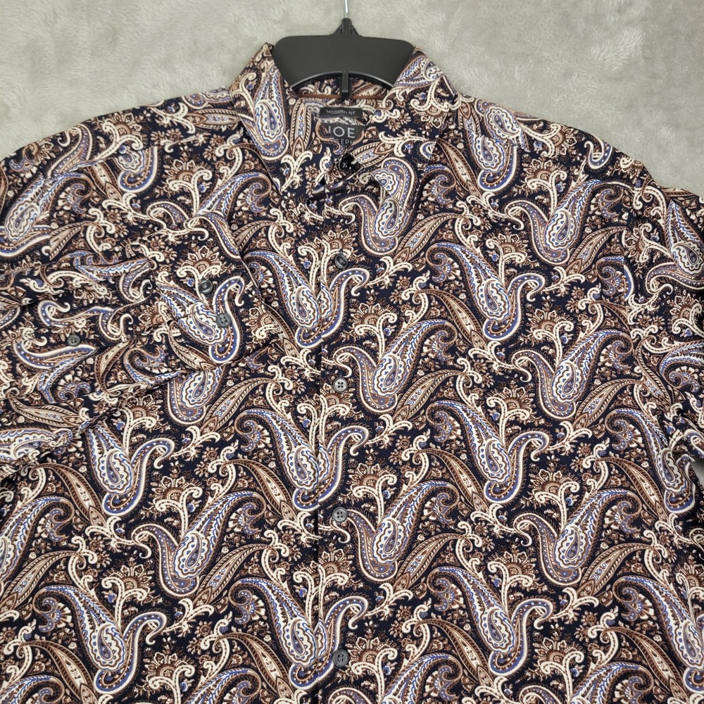 Joseph Abboud JOE Shirt Men's Medium Paisley Long Sleeve Cotton Modern Fit